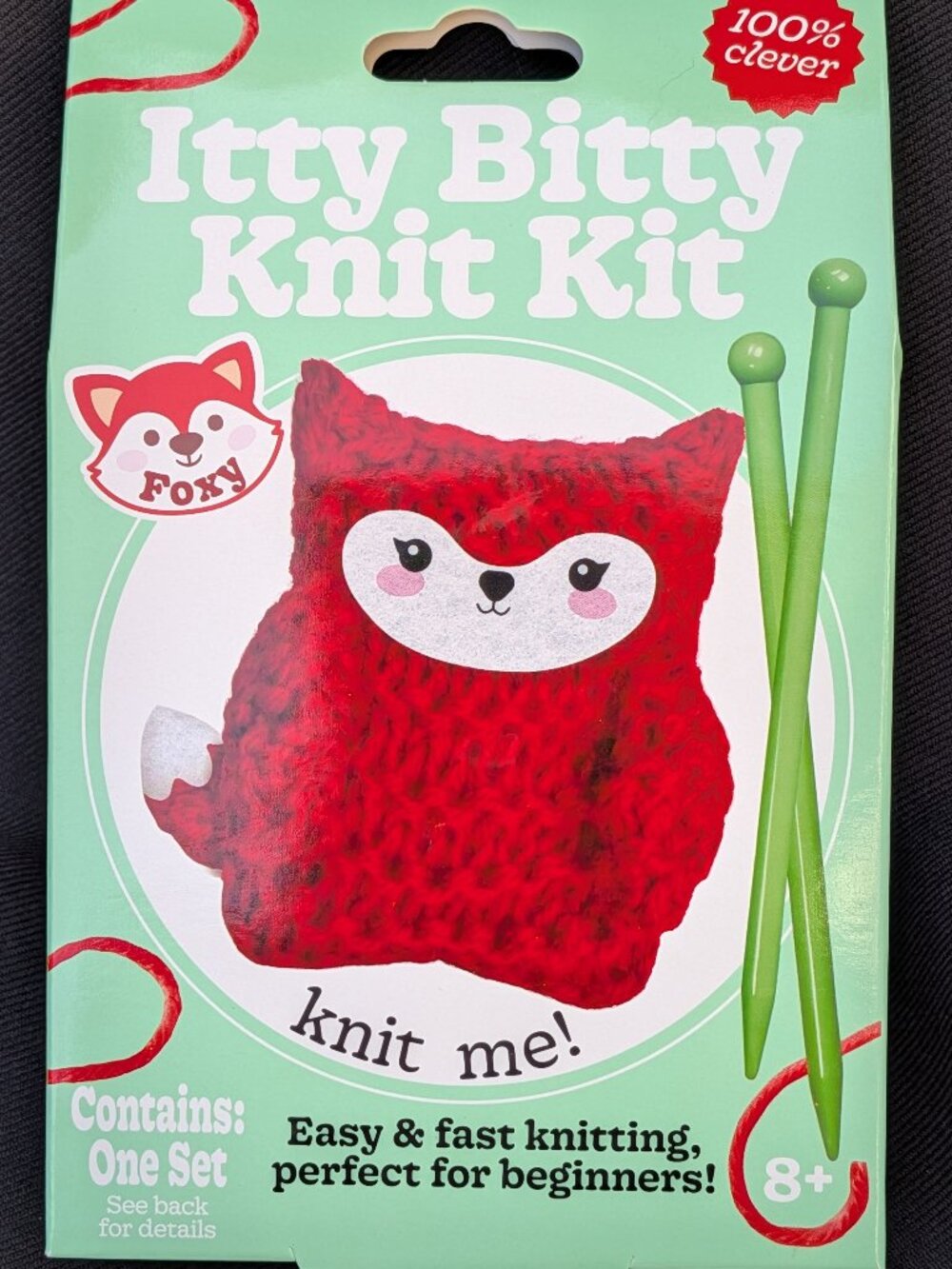 NEW Itty Bitty Knit Kit FOXY Fox Bright Stripes